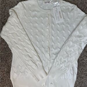 Grace Karin Women's White Cable Knit Cardigan